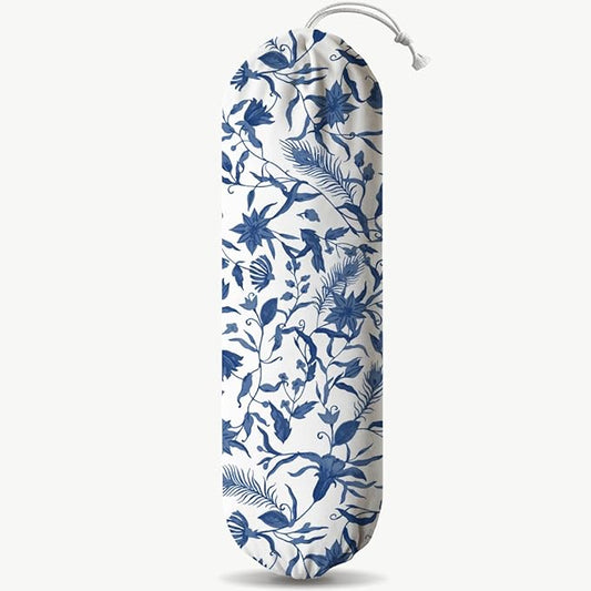China Flower Pattern Grocery Bag Holder, Plastic Bags Organizer Dispenser, Wall Mounting Shopping Bag Holder for Kitchen Pantry, Housewarming Gifts for Women Family Friends Grandma Mom