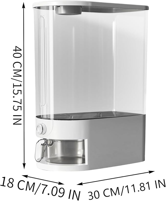 Rice Dispenser, 10kg Rice Holder, Food Bin Organizer Stackable Jar Keeper Transparent Box Moisture Proof Bucket for Pantry Restaurant Outdoor Freezer