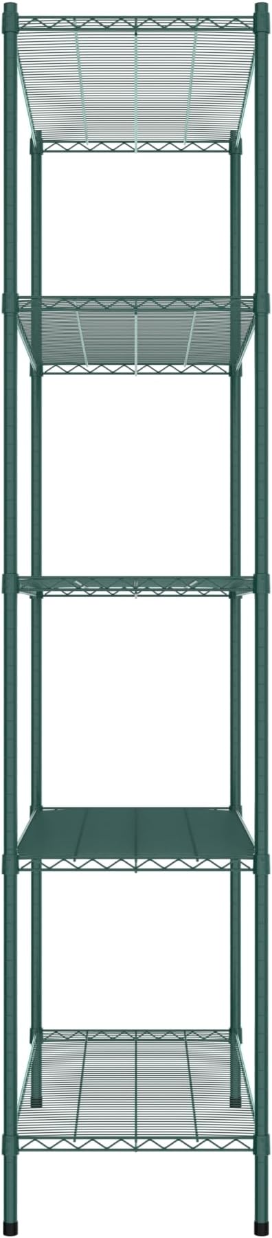 Commercial NSF Listed Green Epoxy Stationary Wire Shelving Kit 21" x 48" x 96", with 5 Shelves Perfect for Warehouse, Walk-in Refrigerator, Freezer, Grocery Store, Restaurant, Dishroom