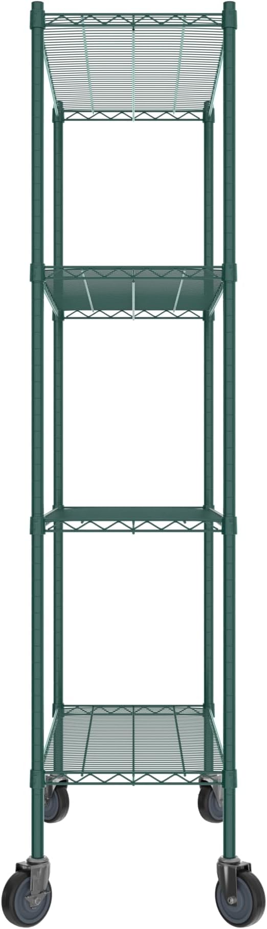 Commercial NSF Listed Green Epoxy Mobile Wire Shelving Kit 18" x 42" x 80", with 4 Shelves Perfect for Warehouse, Walk-in Refrigerator, Freezer, Grocery Store, Restaurant, Dishroom