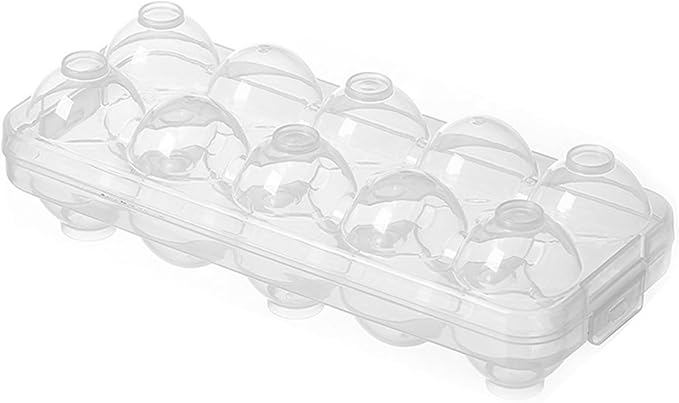 Deviled Egg Containers with Lid, 10 Slots Clear Egg Holder for Fridge Storage Portable Deviled Tray with Snap Lock Stackable Reusable Plastic Tray for Eggs