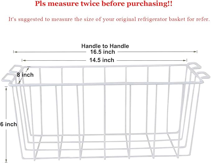 Freezer Organizer Bins for Chest Freezer, 16.5" Deep Freezer Bins Freezer Baskets Organizer and Storage Frozen Meats and Food 2 Pcs