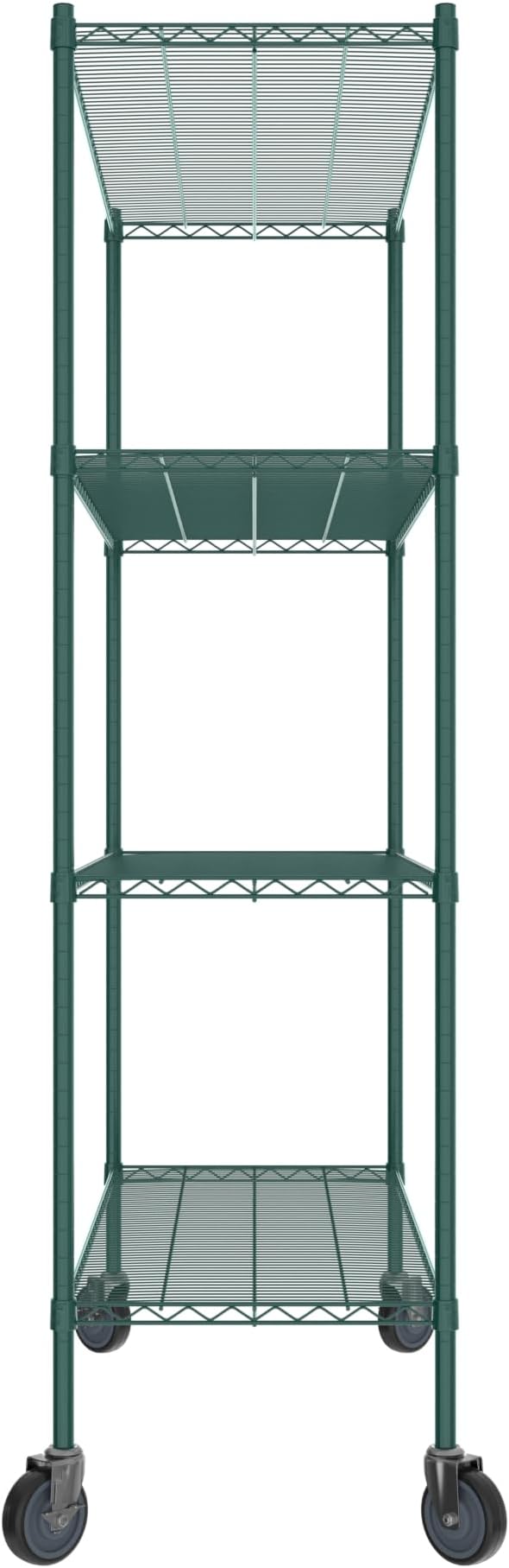 Commercial NSF Listed Green Epoxy Mobile Wire Shelving Kit 21" x 54" x 80", with 4 Shelves Perfect for Warehouse, Walk-in Refrigerator, Freezer, Grocery Store, Restaurant, Dishroom