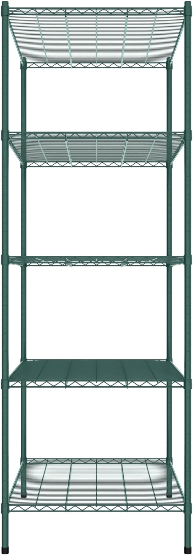 Commercial NSF Listed Green Epoxy Stationary Wire Shelving Kit 30" x 42" x 86", with 5 Shelves Perfect for Warehouse, Walk-in Refrigerator, Freezer, Grocery Store, Restaurant, Dishroom