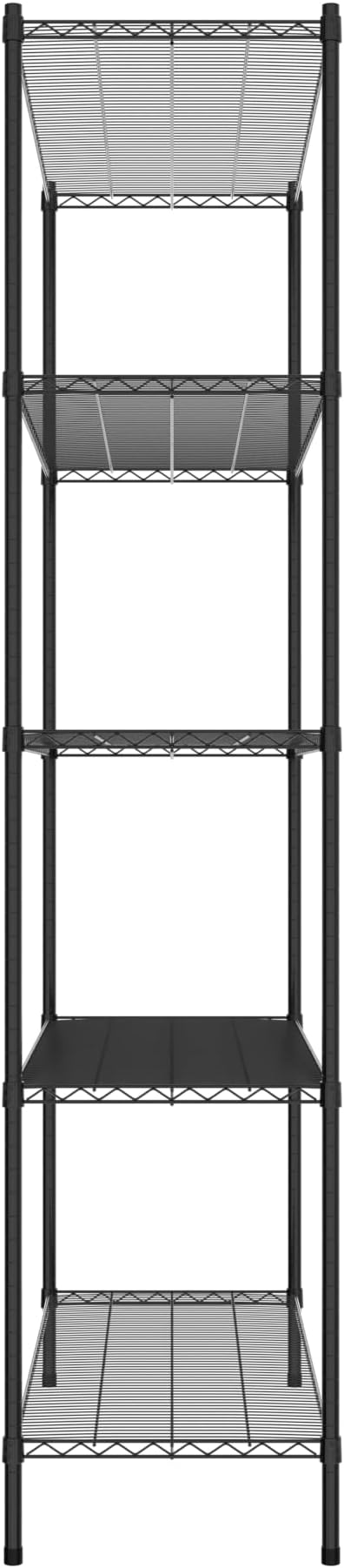 Commercial NSF Listed Black Epoxy Stationary Wire Shelving Kit 21" x 54" x 96", with 5 Shelves Perfect for Warehouse, Walk-in Refrigerator, Freezer, Grocery Store, Restaurant, Dishroom