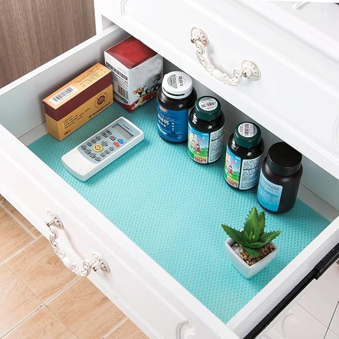 Winshall 10 Pack Refrigerator Mats, Washable Fridge Liners - Easy to Clean, Non-Slip, BPA-Free, Colorful, EVA Material, Slip Resistant Refrigerator Shelf Liners & Drawer Liner