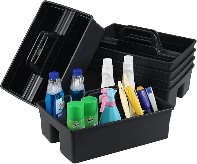 Utiao 6-Pack Plastic Cleaning Caddy Organizer with Handle, Carry Caddy for Cleaning Products