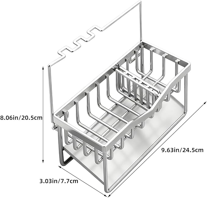 FUOYLOO Sink Organizer Rack For Kitchen Sponge Storage Holder Sink Box Holder Soap Dispenser Tray Countertop Accessories Storage Rack