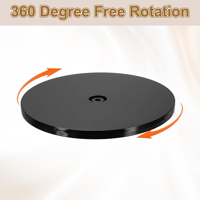 uxcell 1Pack Acrylic Lazy Susan Turntable, 8" Spinner Lazy Susan Turntable Organizer, Acrylic Ball Bearing Rotating Tray for Pantry Spice Rack Decorating, Black