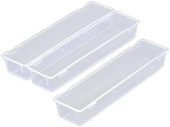 JapanBargain, Japanese Drawer Organizers Set of 3, Utensil Tray for Fork Spoon Chopstick Knife, Silverware Organizer, Tool Tray, Cosmetic and Stationery Organizer, Made in Japan