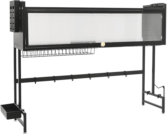 Over The Sink Dish Drying Rack, 3 Tier Large Dish Drainer Drying Rack with Drainboard, 40 Inch Stainless Steel Multifunctional Kitchen Organizer Storager for Dishes Glasses Bowls Cutlery