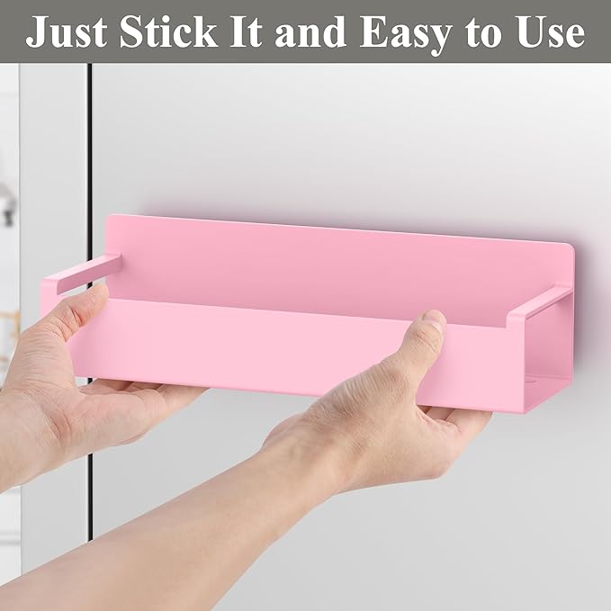 HuggieGems Magnetic Water Bottle Holder for Refrigerator, Cup Holder Organizer for Stanley and Tumbler for Kitchen, 4 Pack, Pink