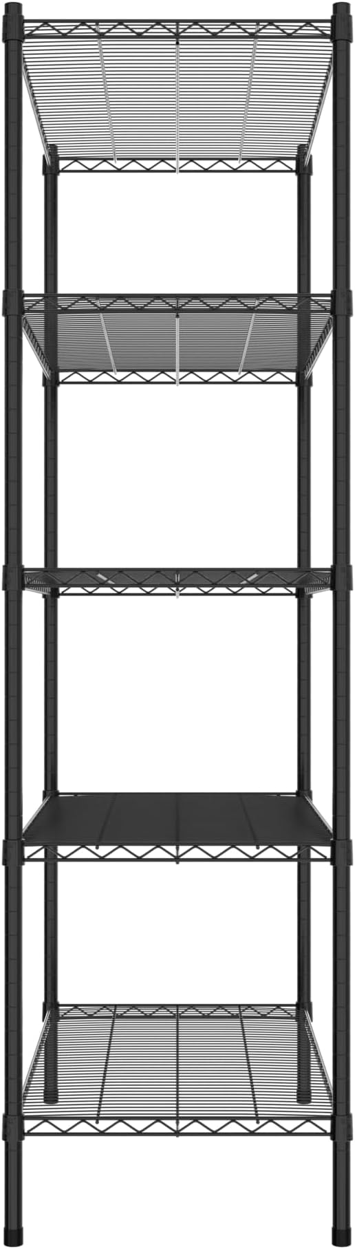 Commercial NSF Listed Black Epoxy Stationary Wire Shelving Kit 21" x 42" x 74", with 5 Shelves Perfect for Warehouse, Walk-in Refrigerator, Freezer, Grocery Store, Restaurant, Dishroom
