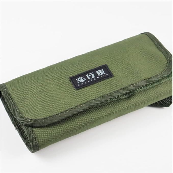 Cutlery Storage Bag,Portable Polyester Roll Up Pouch Bag For Forks, Spoons, Chopstick,Water Resistant Storage Kitchen Cooking Utensil Set Travel Organizer, Army Green