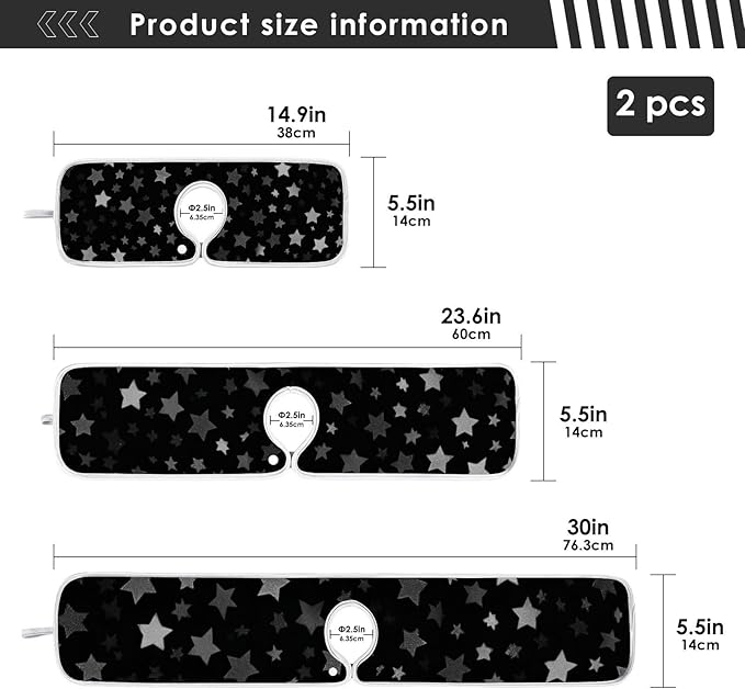 2 PCS Kitchen Sink Splash Guard 23.6 Inch Faucet Mat for Kitchen Sink Bathroom Sink Faucet Absorbing Drip Drain Mat Pad Microfiber Soft Washable Black and Blue Stars