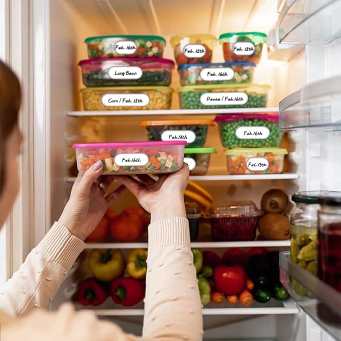 Nardo Visgo Waterproof Removable Labels for Bottles, Jars & Food Containers - Self-Adhesive Stickers for Kitchen Pantry Storage, Spice Labels, Travel - 192pcs 4 Sizes with Silver Border