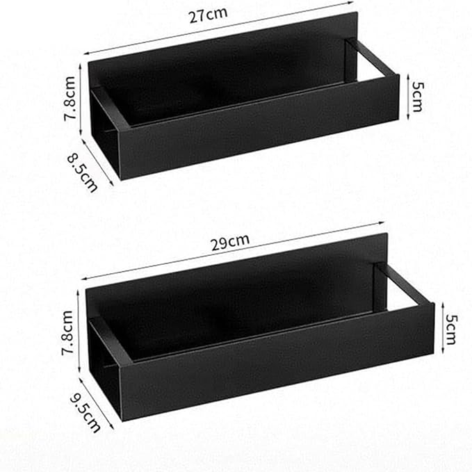 Punch-Free Magnetic Storage Rack Organize - Space-Saving Kitchen Organizer, Multifunctional Movable Magnetic Shelf for Refrigerator, Versatile Metal Organizer for Holding Spices, Jars (White, L)