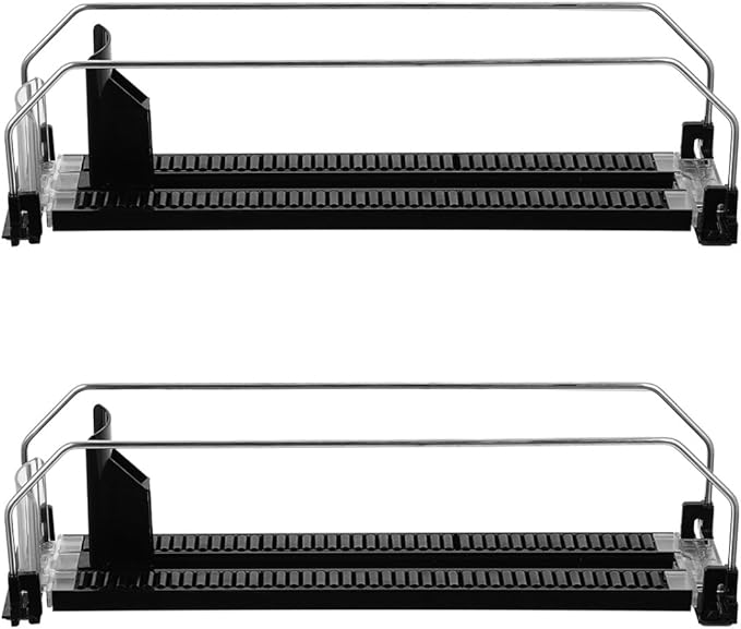 iplusmile Automatic Drink Pusher Sliding System for Refrigerator Beverage Organizer Plastic Shelf Clips for Easy Installation 12.40X3.54X6.69 Inches