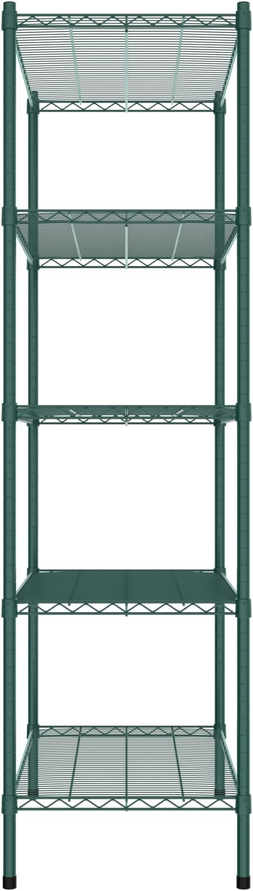 Commercial NSF Listed Green Epoxy Stationary Wire Shelving Kit 21" x 36" x 74", with 5 Shelves Perfect for Warehouse, Walk-in Refrigerator, Freezer, Grocery Store, Restaurant, Dishroom