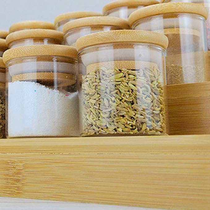 3-Tier Non-Expandable Bamboo Spice Rack Step Shelf Cabinet Organizer