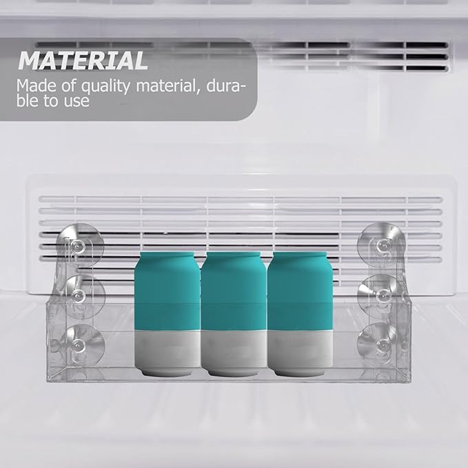 Homoyoyo Suction Cup Refrigerator Rack Organizer,Acrylic Refrigerator Storage Shelf with Suction Cups Refrigerator Can Rack for Refrigerator Can Hold Spices, Jars, and More
