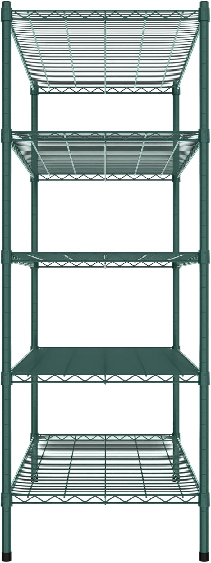 Commercial NSF Listed Green Epoxy Stationary Wire Shelving Kit 24" x 48" x 64", with 5 Shelves Perfect for Warehouse, Walk-in Refrigerator, Freezer, Grocery Store, Restaurant, Dishroom