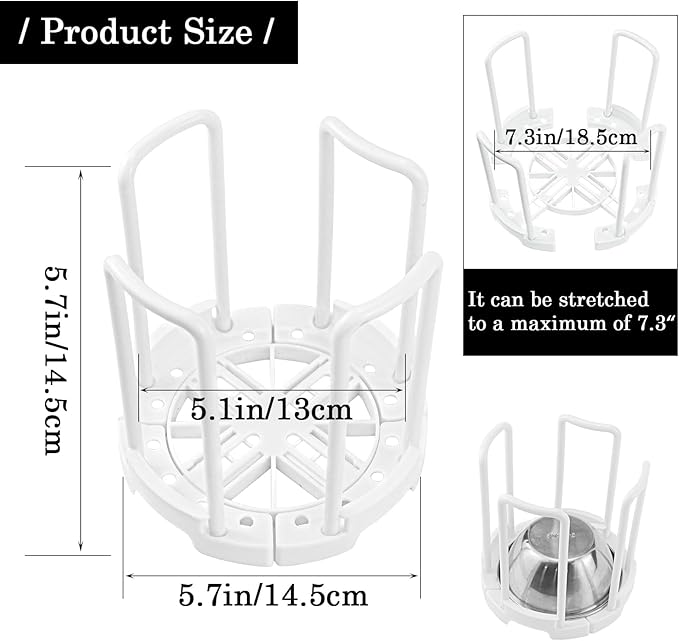Bowl Rack, Adjustable Plate Holders, Dish Holder, Plate Dish Rack with Handle for Kitchen Bowl Organizer
