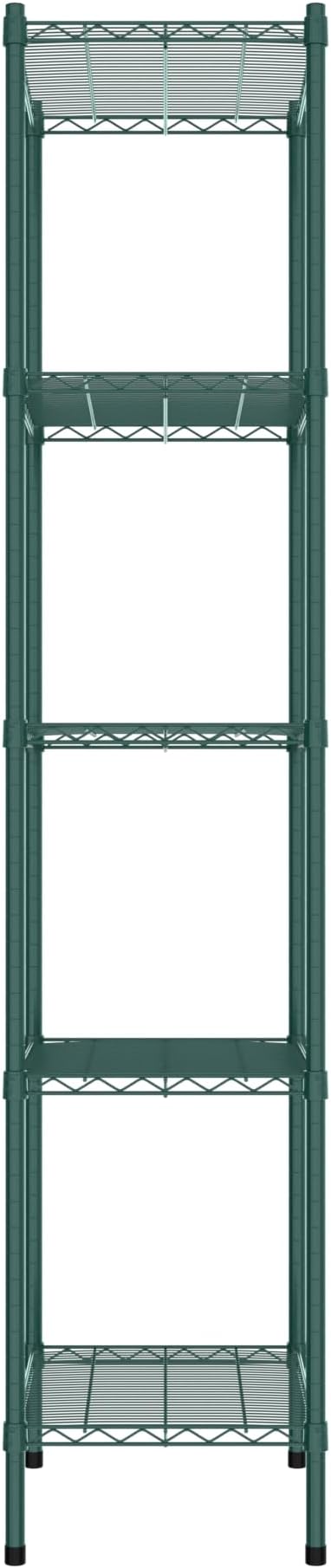 Commercial NSF Listed Green Epoxy Stationary Wire Shelving Kit 18" x 24" x 86", with 5 Shelves Perfect for Warehouse, Walk-in Refrigerator, Freezer, Grocery Store, Restaurant, Dishroom