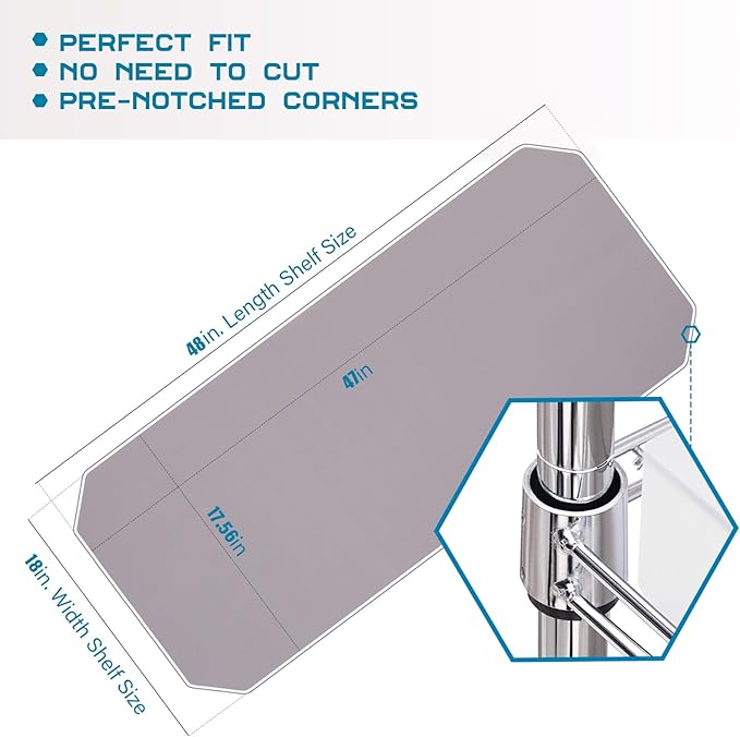 BRIAN & DANY Wire Shelf Liner 18" X 48", Set of 10, Heavy Duty Shelf Liners for Wire Shelving, Waterproof Protector Mats, Charcoal
