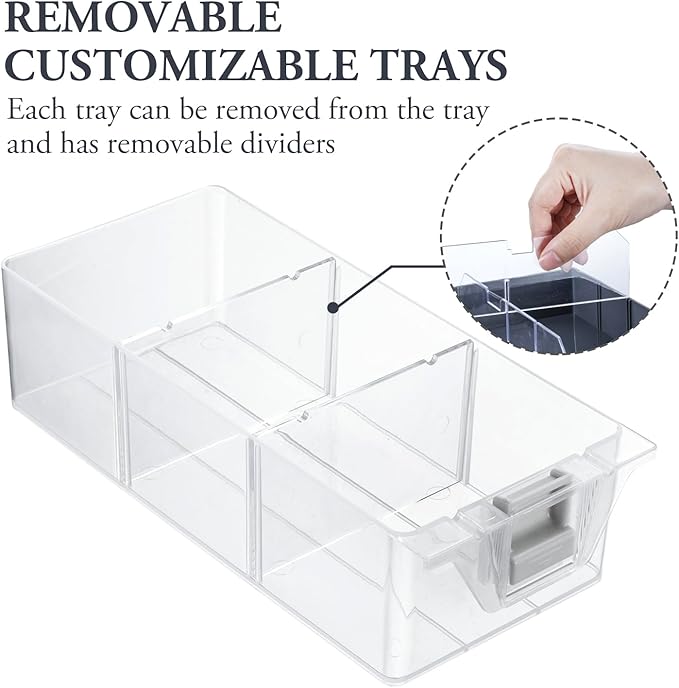 MyGift 11 Inch Classic Gray Tools Hardware and Screw Parts Storage Organizer Case with White Accents, 24 Customizable Compartments, 6 Drawers Removable Dividers