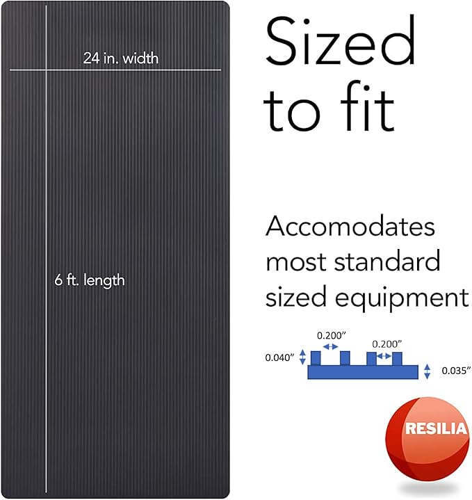 RESILIA Utility Runner- 24 inch Wide Black Plastic- Embossed Wide Rib Pattern - Tool Box Liner, Garage Drawer & Shelf Organization, Workbench Storage, 24 Inches x 6 Feet, Black, Made in the USA