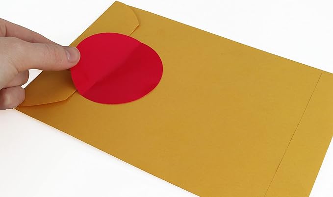 ChromaLabel 3 Inch Round Colored Stickers, Removable Sticky Dots Color Coding Labels, Ideal Sticker Dots for Office and School Projects - 500 Sticker Labels per Roll, Red Colored Dot