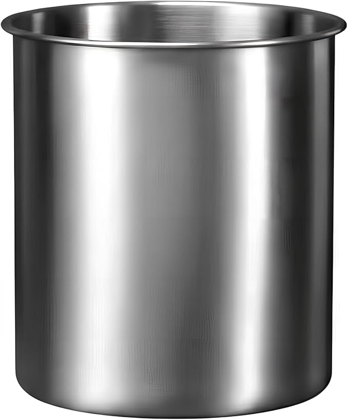 Stainless Steel Utensil Holder - Utensil Caddy, Weighted Base for Stability - Utensil Crock and Countertop Utensil Organizer, Stainless Steel Caddy