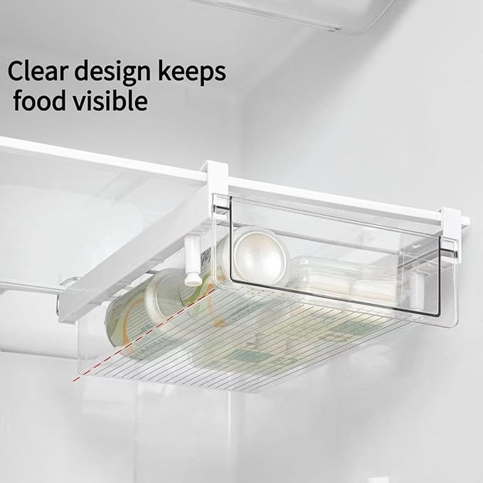 BIINONE Fridge Organizer Drawer, Clear Plastic Fridge Organizer Bins