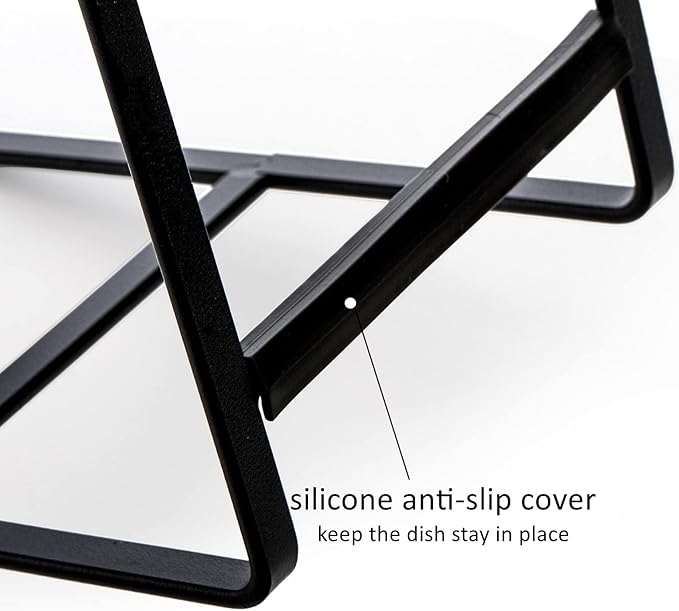 ZOOFOX 3 Pieces Metal Dish Organizer, Plate Organizer for Cabinet, Kitchen Storage Cabinet Organizer for Plates, Pots and Pans (2 Sizes)