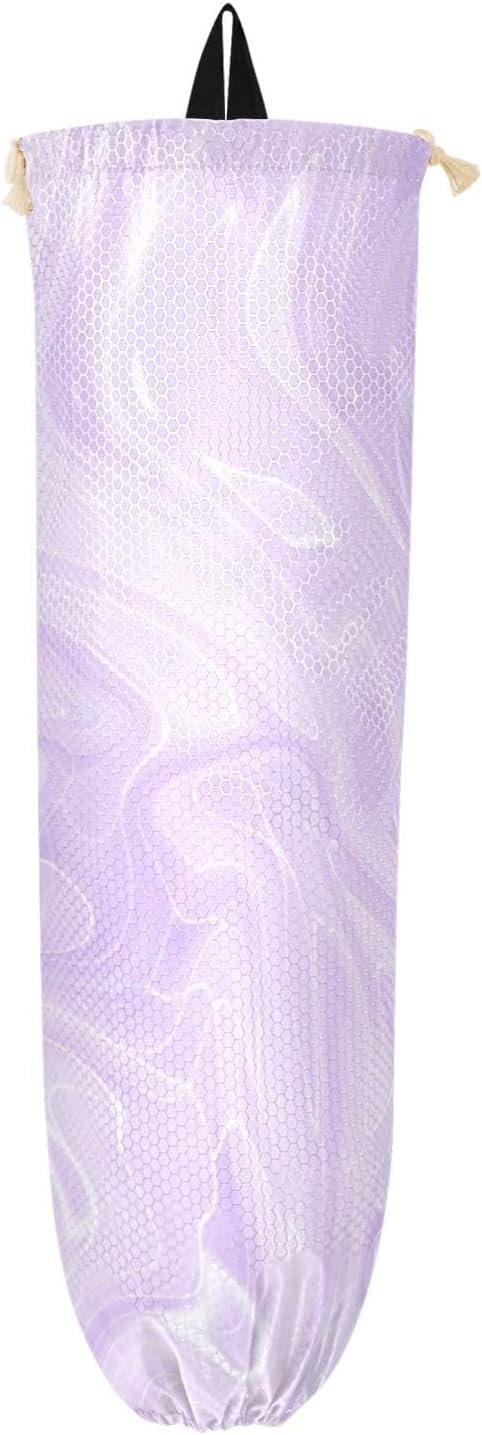 2-Pack Marble Purple Plastic Bag Holder - Wall Mount Grocery & Trash Bag Dispenser - 22 x 9 Inch