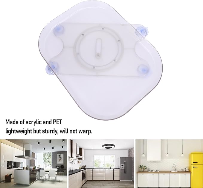 Refrigerator Lazy Turntable Organizer Square Clear Acrylic PET Rotating Fridge Tray for Kitchen Table Top Cabinet Pantry