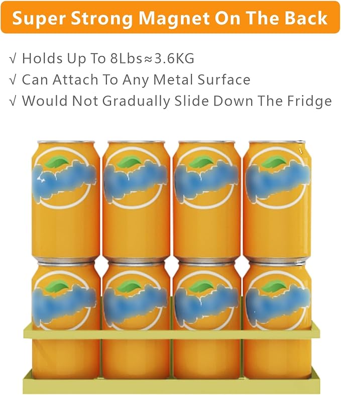 Roysili Magnetic Spice Rack For Refrigerator Magnetic Fridge Shelf For Kitchen Spice Organizer Magnetic Shelf For Fridge Space Saving Yellow 4 Pack With Magnetic Paper Towel Holder