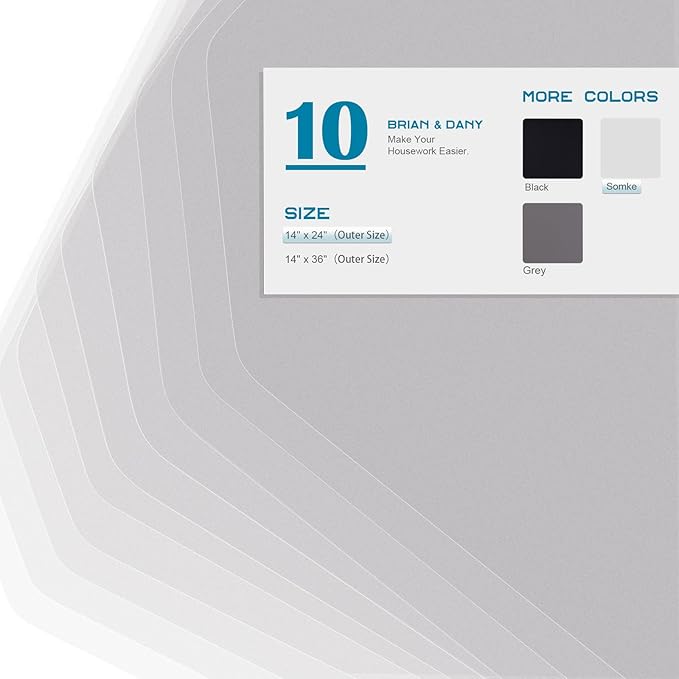 BRIAN & DANY Wire Shelf Liner 14" X 24", Set of 10, Heavy Duty Shelf Liners for Wire Shelving, Waterproof Protector Mats, Transparent
