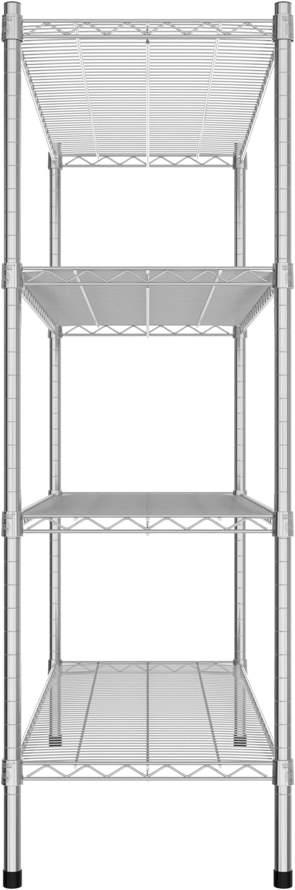 Commercial NSF Listed Chrome Stationary Wire Shelving Kit 18" x 48" x 54", with 4 Shelves Perfect for Warehouse, Walk-in Refrigerator, Freezer, Grocery Store, Restaurant, Dishroom