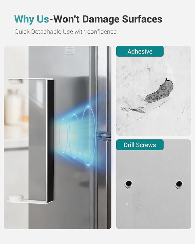 Magnetic Paper Towel Holder for Fridge, White Paper Towel Holder for Kitchen, Strong Magnet for Refrigerator, RV, Garage, BBQ, No Drilling, Kitchen & Bathroom Organizers and Storage