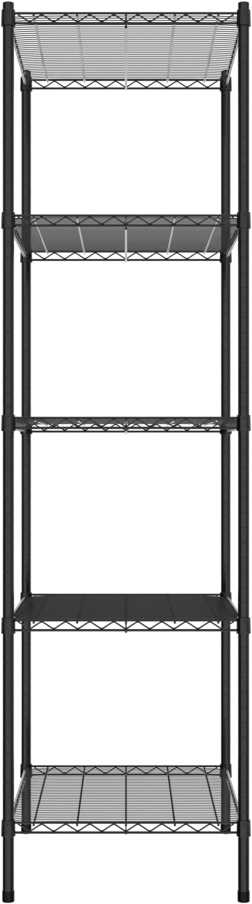 Commercial NSF Listed Black Epoxy Stationary Wire Shelving Kit 24" x 30" x 86", with 5 Shelves Perfect for Warehouse, Walk-in Refrigerator, Freezer, Grocery Store, Restaurant, Dishroom