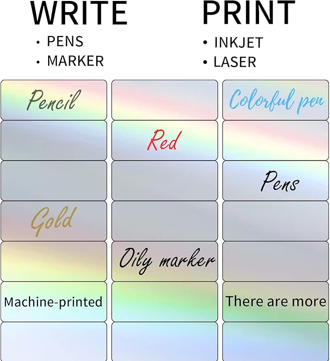 YEGAWEN 1" x 2-5/8" Address Labels- Holographic Color Stickers for Laser/Ink Jet Printer mailing Labels 8.5"×11"- Holographic Silver/ 20 Sheet