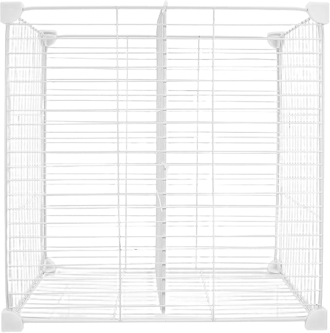 Chest Freezer Divider Storage Organizers, 2 Compartments Mesh Metal Basket, Modular Shelf Separator, Freezer Organization Tray, Refrigerator Drawer Bin