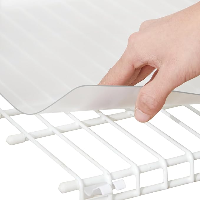 BRIAN & DANY Wire Shelf Liner 16" X 48", Heavy Duty Shelf Liners for Wire Shelving, Waterproof Protector Mats, Set of 4, Transparent