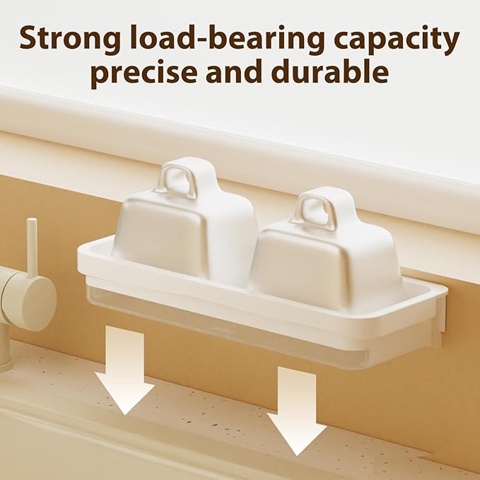 Kitchen sink organizer, wall mounted, with drain pan and sponge holder, no need for drilling installation