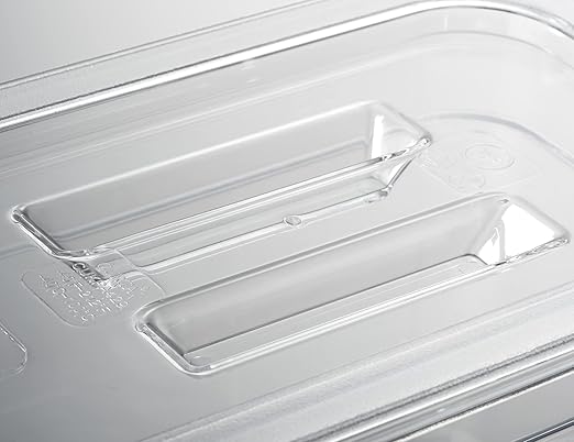 CURTA 6 Pack NSF Commercial Food Pan Cover, Full Size Clear Polycarbonate Notched Lid with Handle for Commercial Food Pan, Dishwasher & Freezer Safe Plastic Clear