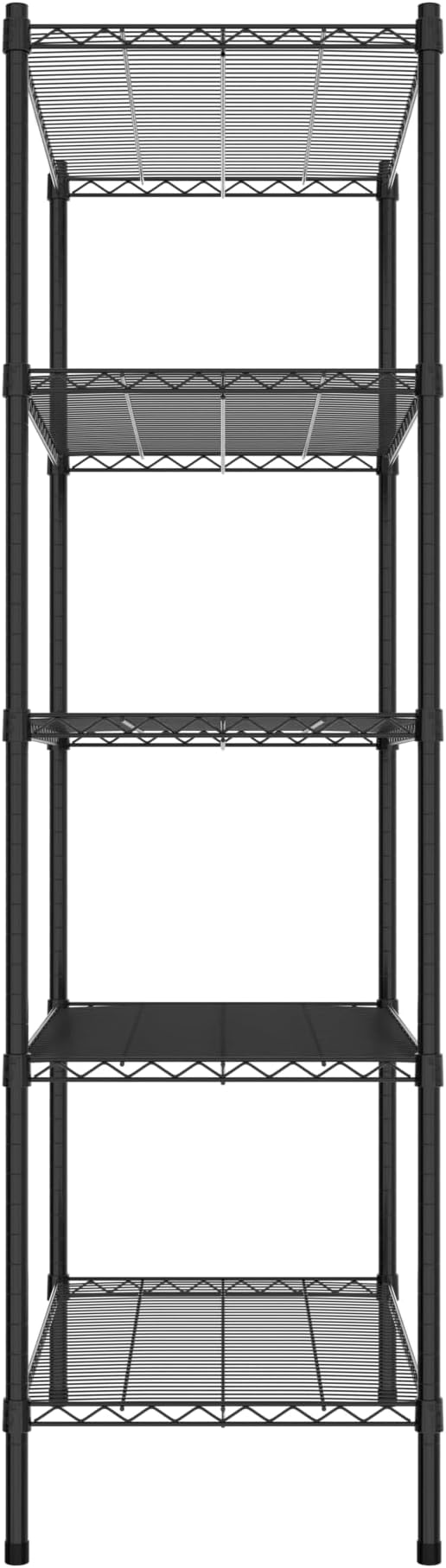 Commercial NSF Listed Black Epoxy Stationary Wire Shelving Kit 21" x 36" x 74", with 5 Shelves Perfect for Warehouse, Walk-in Refrigerator, Freezer, Grocery Store, Restaurant, Dishroom
