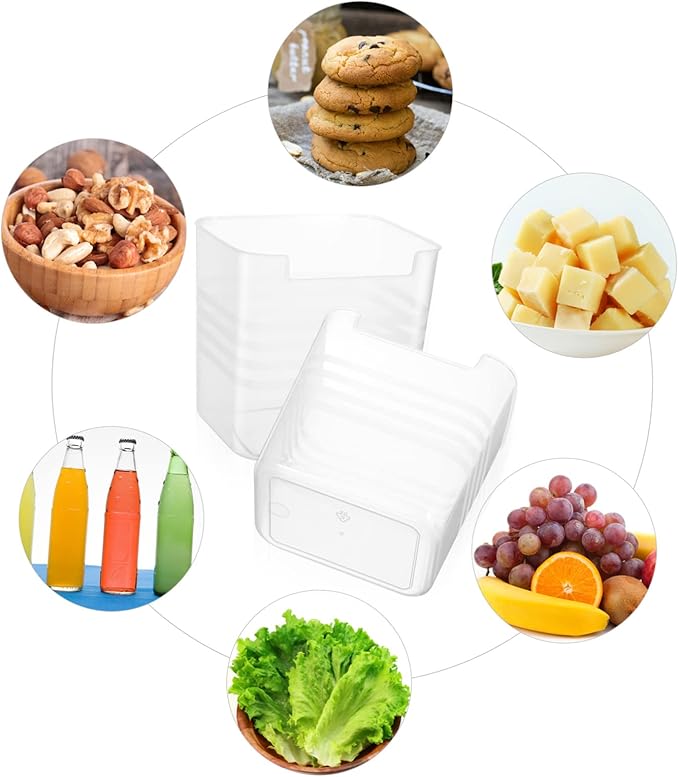 1set Translucent Refrigerator Door Organizer Bins Vertical Storage Box for Kitchen for Fruits Vegetables and Drinks Sturdy and Safe Design 2pcs