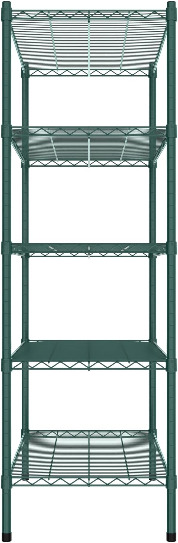 Commercial NSF Listed Green Epoxy Stationary Wire Shelving Kit 21" x 36" x 64", with 5 Shelves Perfect for Warehouse, Walk-in Refrigerator, Freezer, Grocery Store, Restaurant, Dishroom